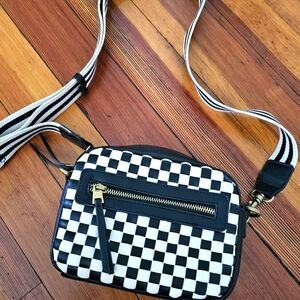 Universal Thread Black White Check Crossbody Purse Bag Adjustable